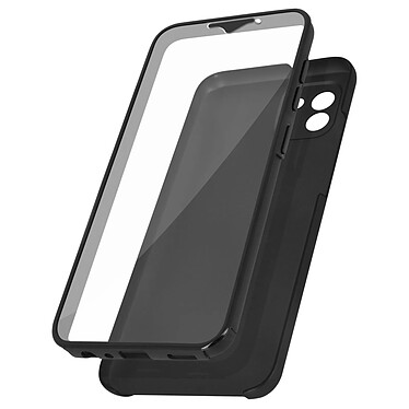 Avizar Coque pour Samsung Galaxy A03 Intégrale Arrière Rigide Transparent et Avant Souple  noir