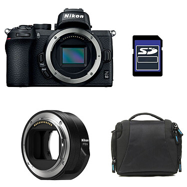 NIKON Z50 NU + Sac + Carte SD 8 Go + Adaptateur FTZ II