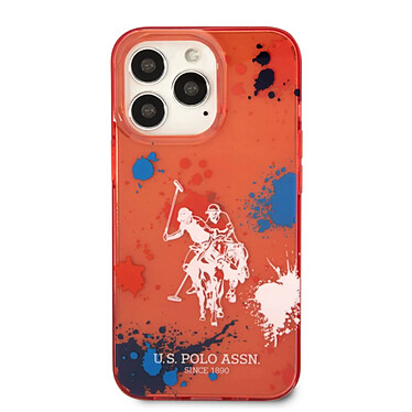 U.S Polo Coque de Protection pour iPhone 14 Pro Double Horse Rouge