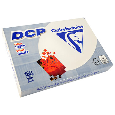 CLAIREFONTAINE Ramette 250 Feuilles Papier DCP 160g A4 210x297 mm Certifié FSC Ivoire x 4