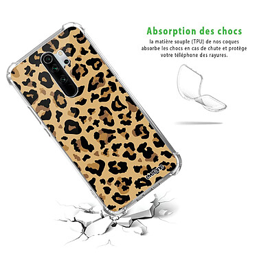 Avis Evetane Coque Xiaomi Redmi Note 8 Pro anti-choc souple angles renforcés transparente Motif Léopard Beige