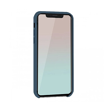 Evetane Coque iPhone 12 Mini Silicone liquide Bleu Marine + 2 Vitres en Verre trempé Protection écran Antichocs pas cher