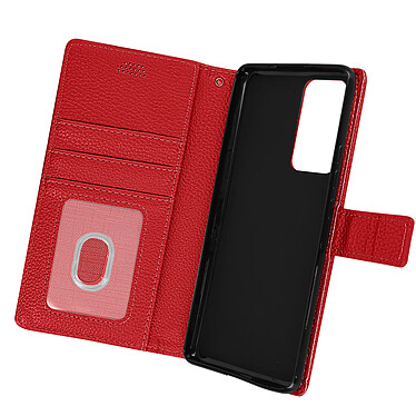 Avizar Housse pour Xiaomi 12 et 12X Aspect Grainé Clapet Portefeuille Support Vidéo  Rouge