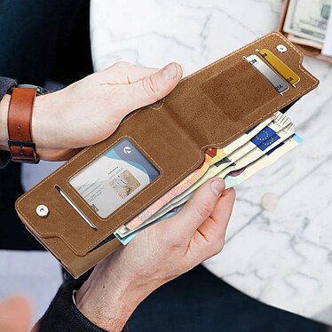 Avis Avizar Etui pour Smartphone 5,0 à 5,3 Portefeuille Porte Monnaie Porte Carte  marron