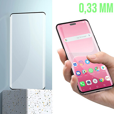 Avizar Verre Trempé pour Xiaomi 13 Lite Dureté 9H Anti-rayures Transparent Bords incurvés noir pas cher