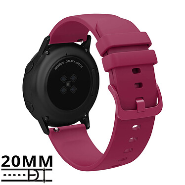 Bracelet pour Samsung Galaxy Watch Active 40mm Silicone Souple Bordeaux