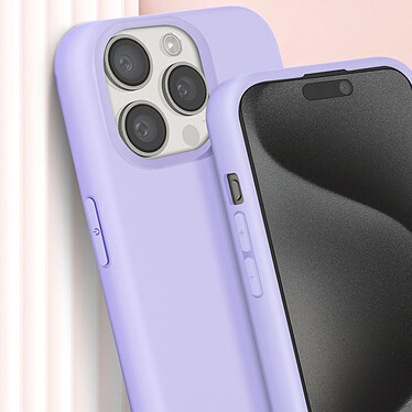 Avizar Coque Cordon pour iPhone 15 Pro Semi-Rigide Lanière Tour du Cou 80cm  Violet pas cher