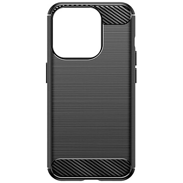 Avizar Coque pour iPhone 15 Pro Max Effet Carbone Silicone Flexible Antichoc  Noir