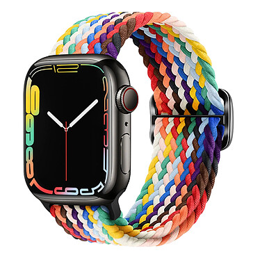 Avizar Bracelet pour Apple Watch 41mm et 40mm et 38 mm Nylon Tressé Ajustable par Boucle Métallique  arc-en-ciel