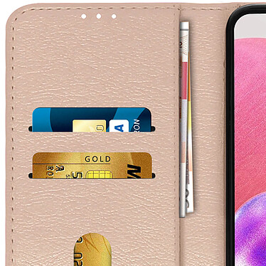 Avizar Housse Samsung Galaxy A03S Clapet Portefeuille Fonction Support vidéo rose gold pas cher