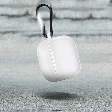 Acheter Coque AirPods 3 en Silicone Doux Résistant Effet Mat Mousqueton transparente