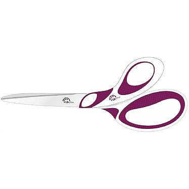 LB OFFICE Ciseaux asymétrique 'SOFT GRIP 21' bi-matière 21cm Violet/Blanc