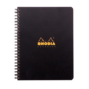 RHODIA Cahier à spirale 'Note Book', A5, quadrillé 5x5, noir