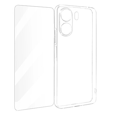 Avizar Coque pour Xiaomi Redmi 13C Silicone Gel et Verre Trempé Transparent