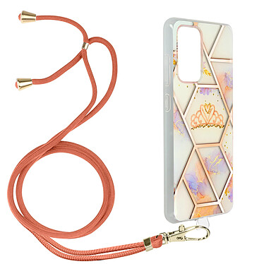 Avizar Coque Samsung Galaxy A72 Motif géométrique Cordon Amovible rose gold