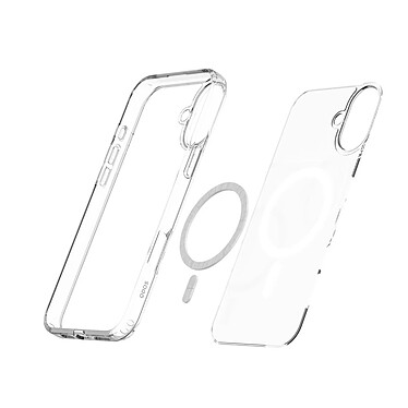 QDOS Coque pour iPhone 16 Plus Hybrid Drop Snap Bi-matière Renforcée MagSafe Transparent pas cher