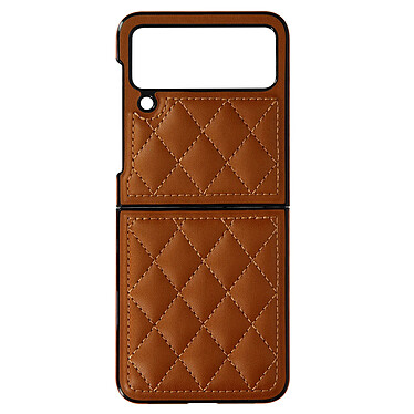 Avizar Coque pour Samsung Z Flip 4 Rhombique Rigide Série Rhombus Chic  marron clair