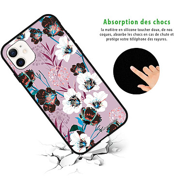 Avis LaCoqueFrançaise Coque iPhone 12 Mini Silicone Liquide Douce Fleurs parme