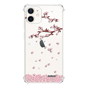 Evetane Coque iPhone 12 mini anti-choc souple angles renforcés transparente Motif Chute De Fleurs