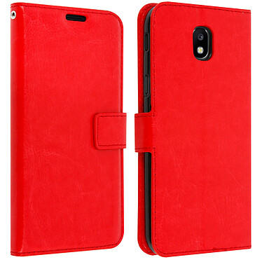 Avizar Housse Galaxy J5 2017 Etui Folio Portefeuille Rouge Fonction Support