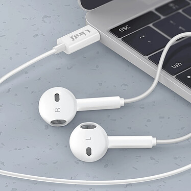 Acheter LinQ Écouteurs USB C Boutons de Contrôle Longueur 1.2m Blanc