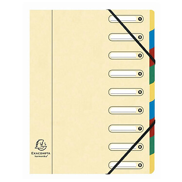 Avis EXACOMPTA Trieur HARMONIKA® 9 fenêtres et élastiques carte lustrée Coloris aléatoire