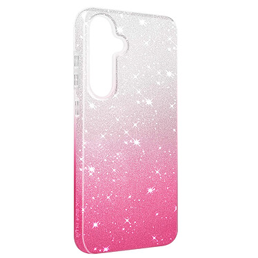 Avizar Coque pour Samsung Galaxy S24 Plus Paillette Silicone Semi rigide Fine Blanc / Rose