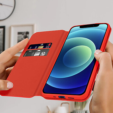 Avis Avizar Housse Folio iPhone 12 Mini Portefeuille Fonction Support Vidéo rouge