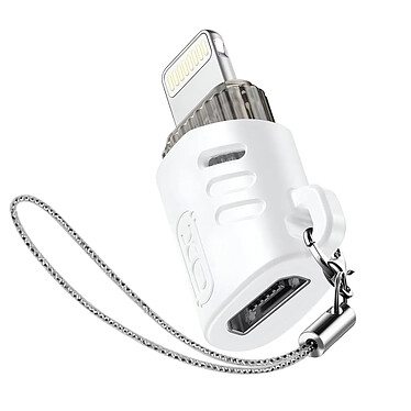 XO Adaptateur Micro-USB Femelle vers Lightning Mâle Design Ultra-compact Blanc