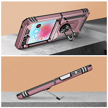 Acheter Avizar Coque pour Samsung Galaxy Z Flip 5 Antichoc Hybride Bague Support Magnétique  Rose Gold