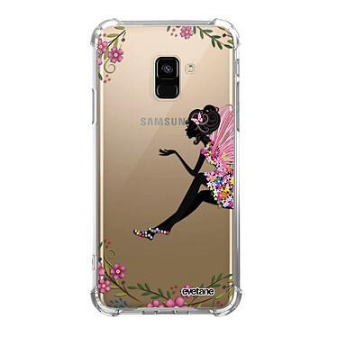 Evetane Coque Samsung Galaxy A8 2018 anti-choc souple angles renforcés transparente Motif Fée Fleurale