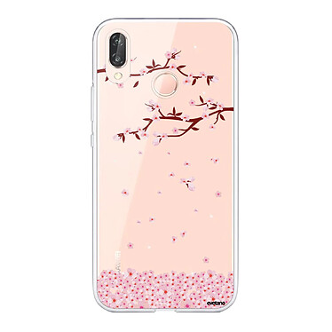 Evetane Coque Huawei P20 Lite silicone transparente Motif Chute De Fleurs ultra resistant