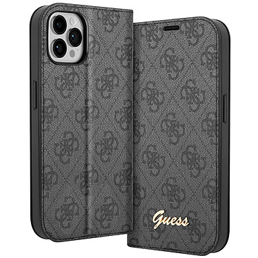 Guess Étui Luxe pour iPhone 14 Pro Max Porte-cartes Design Élégant Motif 4G Noir