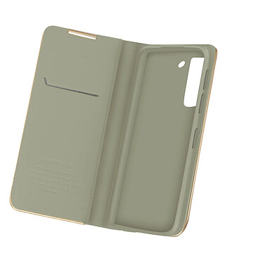 Avizar Housse pour Samsung Galaxy S21 FE Étui Folio Intégral Porte-carte Support Vidéo Gris