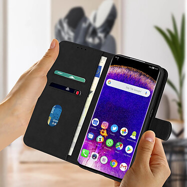 Avis Avizar Housse Oppo Find X5 Clapet Portefeuille Fonction Support noir