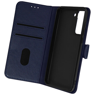 Avizar Etui Samsung Galaxy S21 FE Clapet Portefeuille Fonction Support vidéo Bleu Nuit