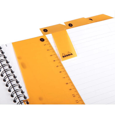 RHODIA Notebook RHODIACTIVE 90g RI A4+ 160p 5x5C mcrprf. + 9tr, règle PP + 6 m-p repositionnables pas cher