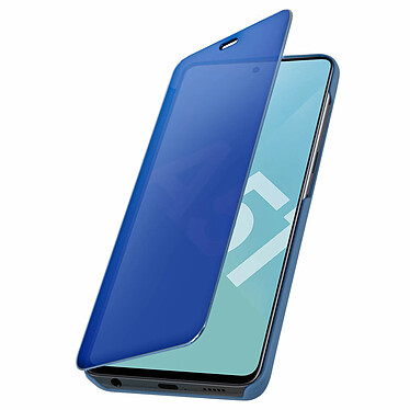 Avizar Housse Samsung Galaxy A51 Clapet Effet Miroir Support Vidéo Bleu pas cher