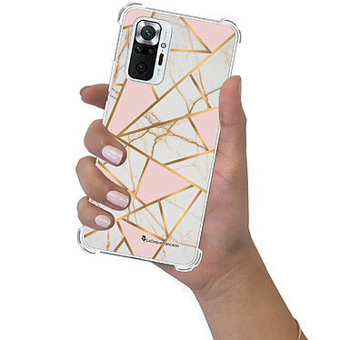 LaCoqueFrançaise Coque Xiaomi Redmi Note 10 Pro Silicone antichocs Solides coins renforcés  transparente Motif Marbre Rose pas cher