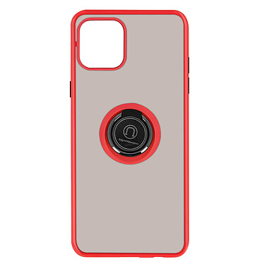 Avizar Coque iPhone 12 / 12 Pro Bi-matière Bague Métallique Fonction Support rouge