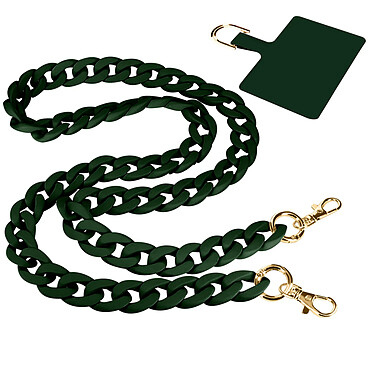 Moxie Bijou de Téléphone Chaîne Grosse Maille 120cm Série Ibiza Vert