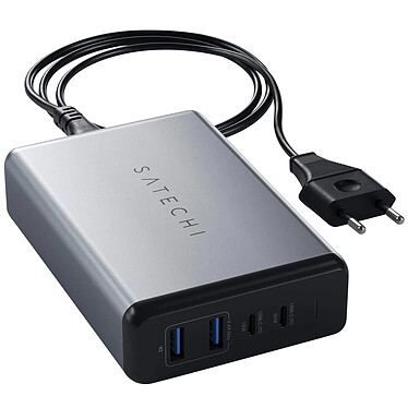 Satechi Chargeur Secteur 108W 2 USB-C Power Delivery + 2 USB Compact Gris Sidéral