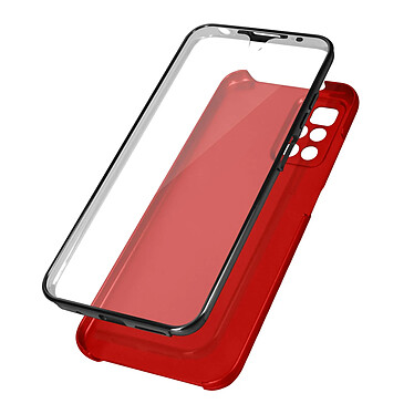 Avizar Coque pour Redmi 10 et 10 2022 Arrière Rigide rouge et Avant Transparent