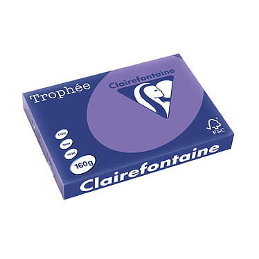 CLAIREFONTAINE Ramette 250 Feuilles Papier 160g A3 420x297 mm Certifié FSC violine