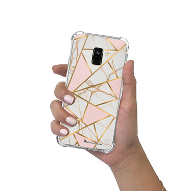 LaCoqueFrançaise Coque Samsung Galaxy A8 2018 anti-choc souple angles renforcés transparente Motif Marbre Rose pas cher