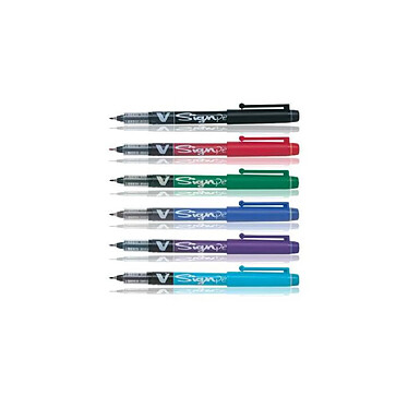 Avis PILOT Pochette de 6 stylos feutre V-Sign pointe moyenne 0.6mm couleurs assortis