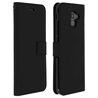 Avizar Housse Folio Samsung Galaxy J6 Etui Porte carte Fonction Support - Noir