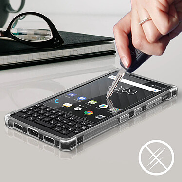 Avis iMak  Coque BlackBerry KEY2 Coque Silicone Souple + Film Flexible Transparent