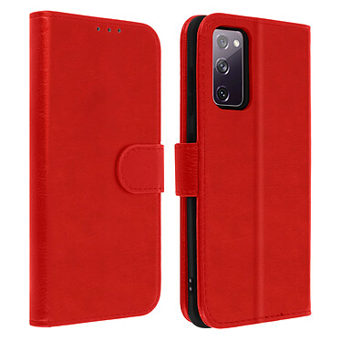 Avizar Étui Samsung Galaxy S20 FE Housse Intégrale Porte-carte Fonction Support rouge