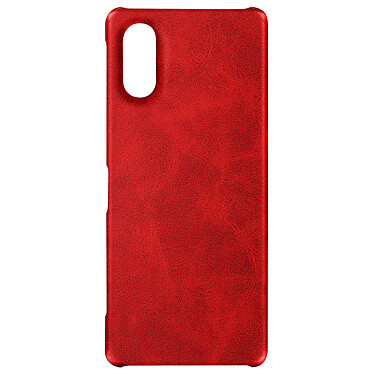 Avizar Coque pour Sony Xperia 5 V Rigide revêtement Simili Cuir  Rouge